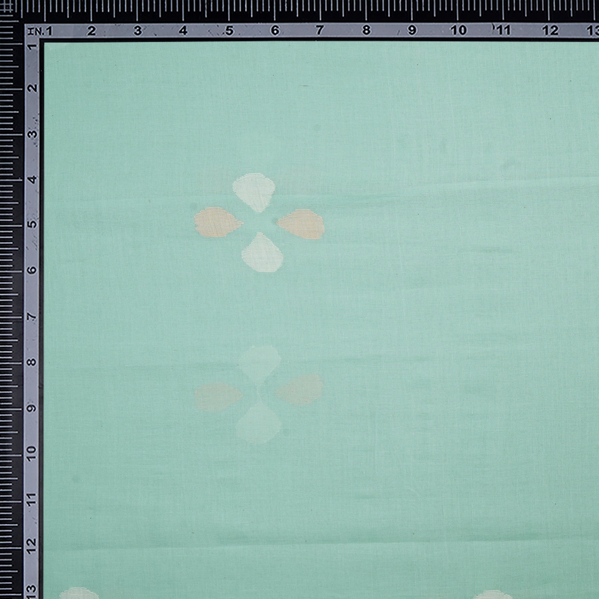 Sea Green Color Jamdani Handwoven Fine Cotton Fabric