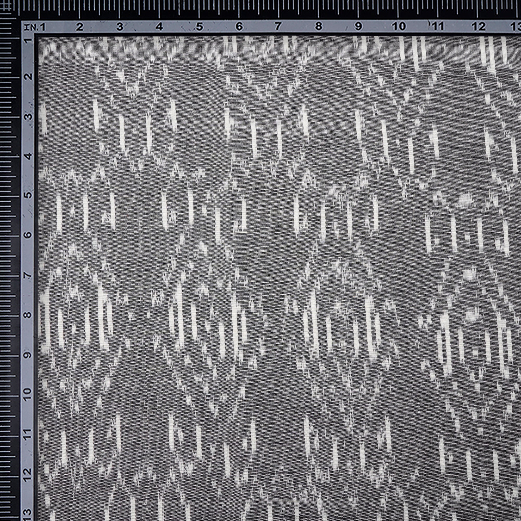 Buy Grey-White 2/60 Washed Woven Ikat Cotton Fabric 57625/2