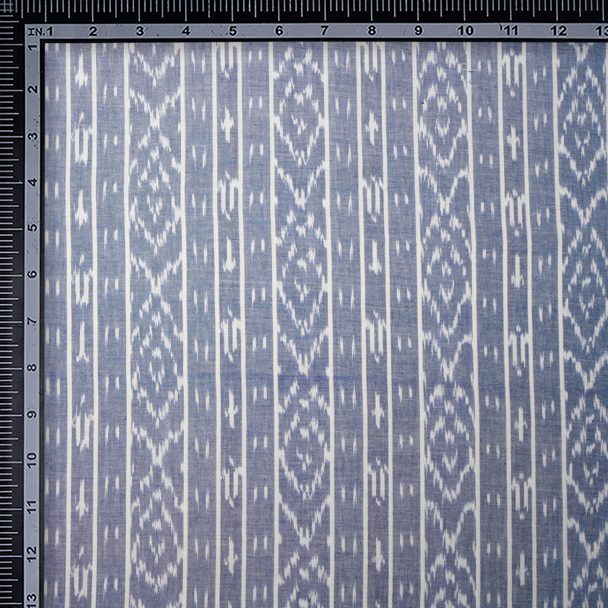 Ice Wash-White 2/60 Washed Woven Ikat Cotton Fabric