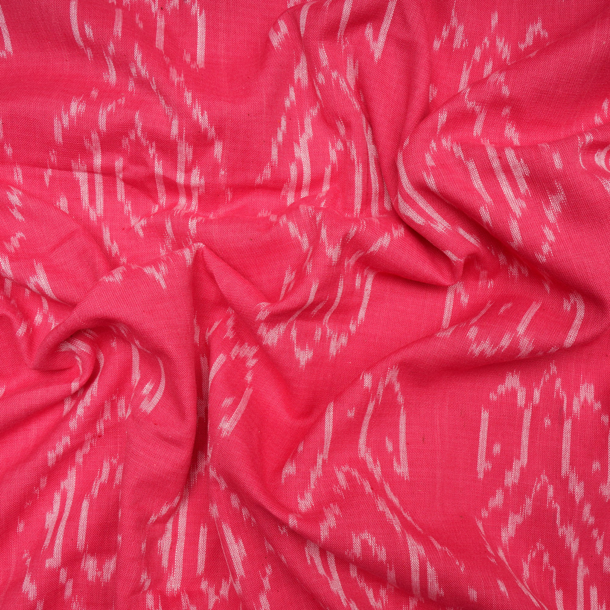 Pink 2/60 Washed Woven Ikat Cotton Fabric