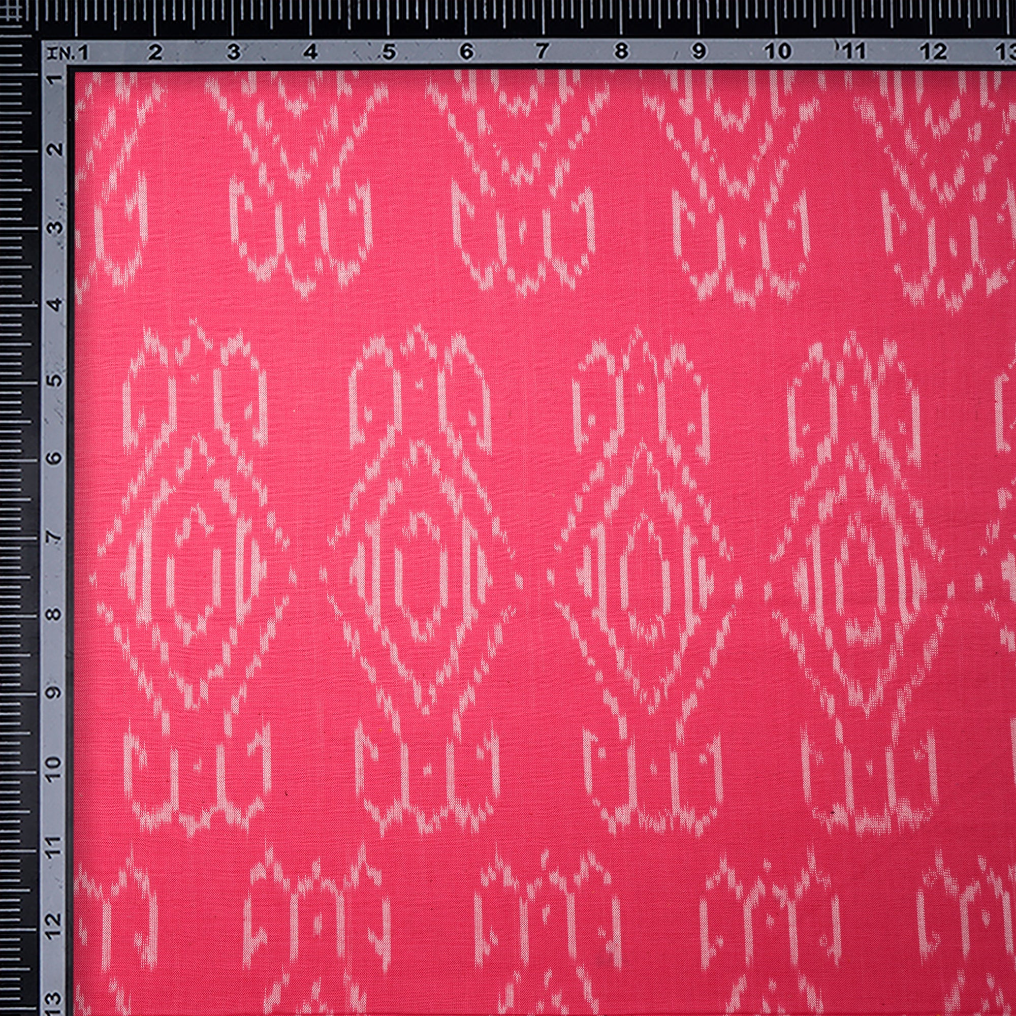 Pink 2/60 Washed Woven Ikat Cotton Fabric