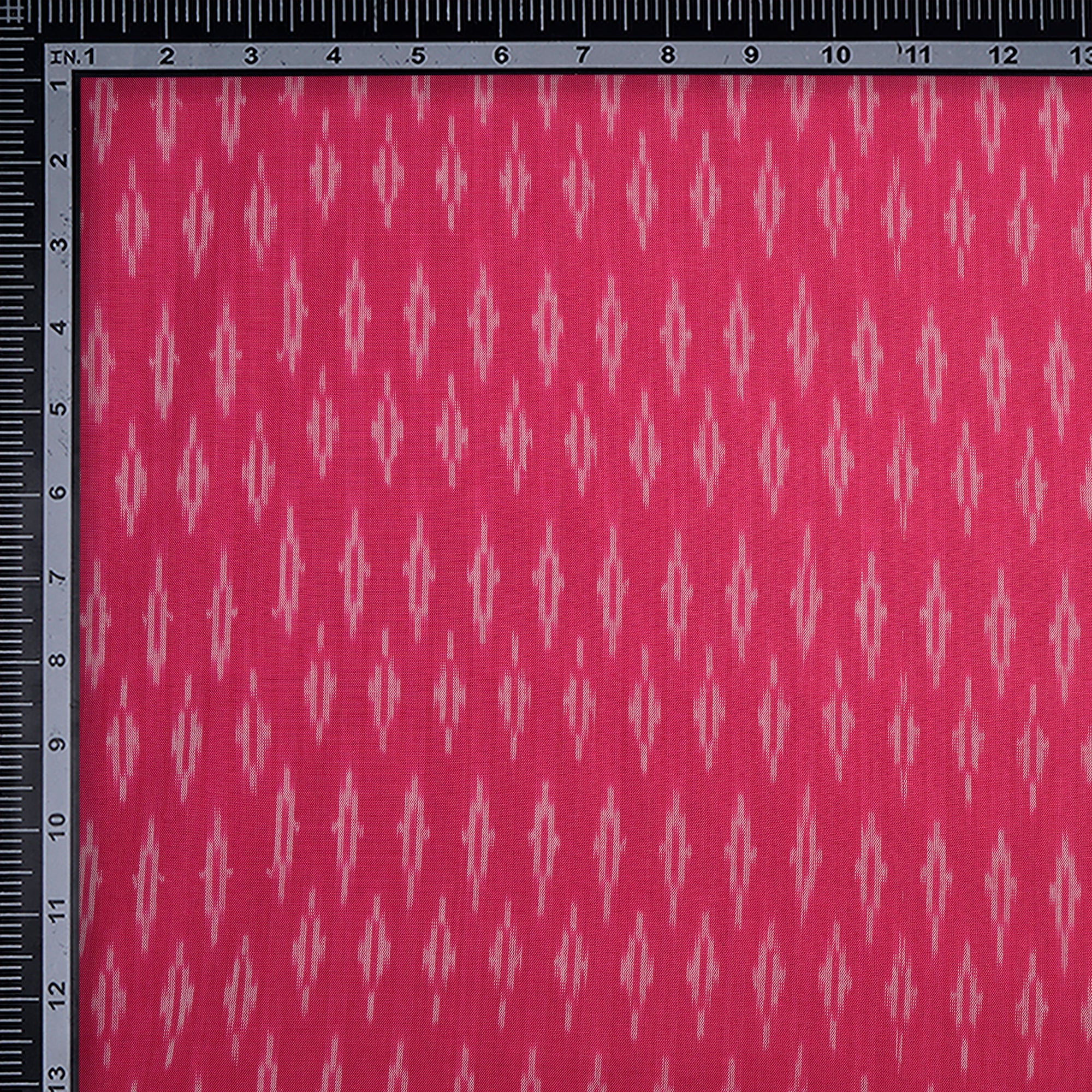 Rani Pink 2/120 Mercerized Washed Woven Ikat Cotton Fabric