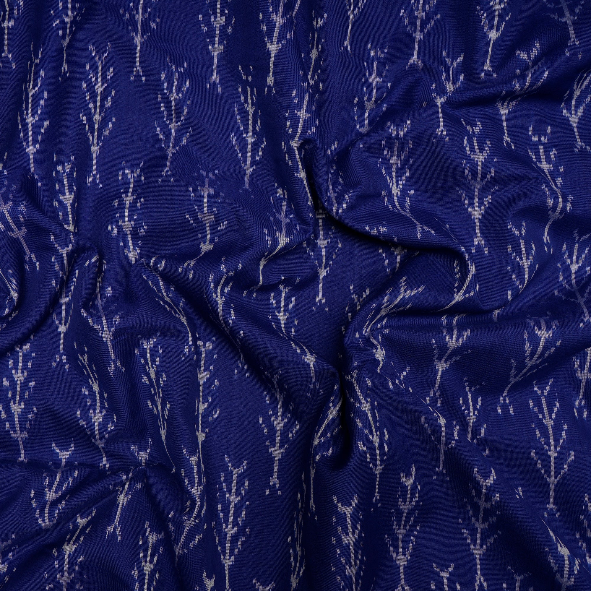 Azure Blue 2/120 Mercerized Washed Woven Ikat Cotton Fabric