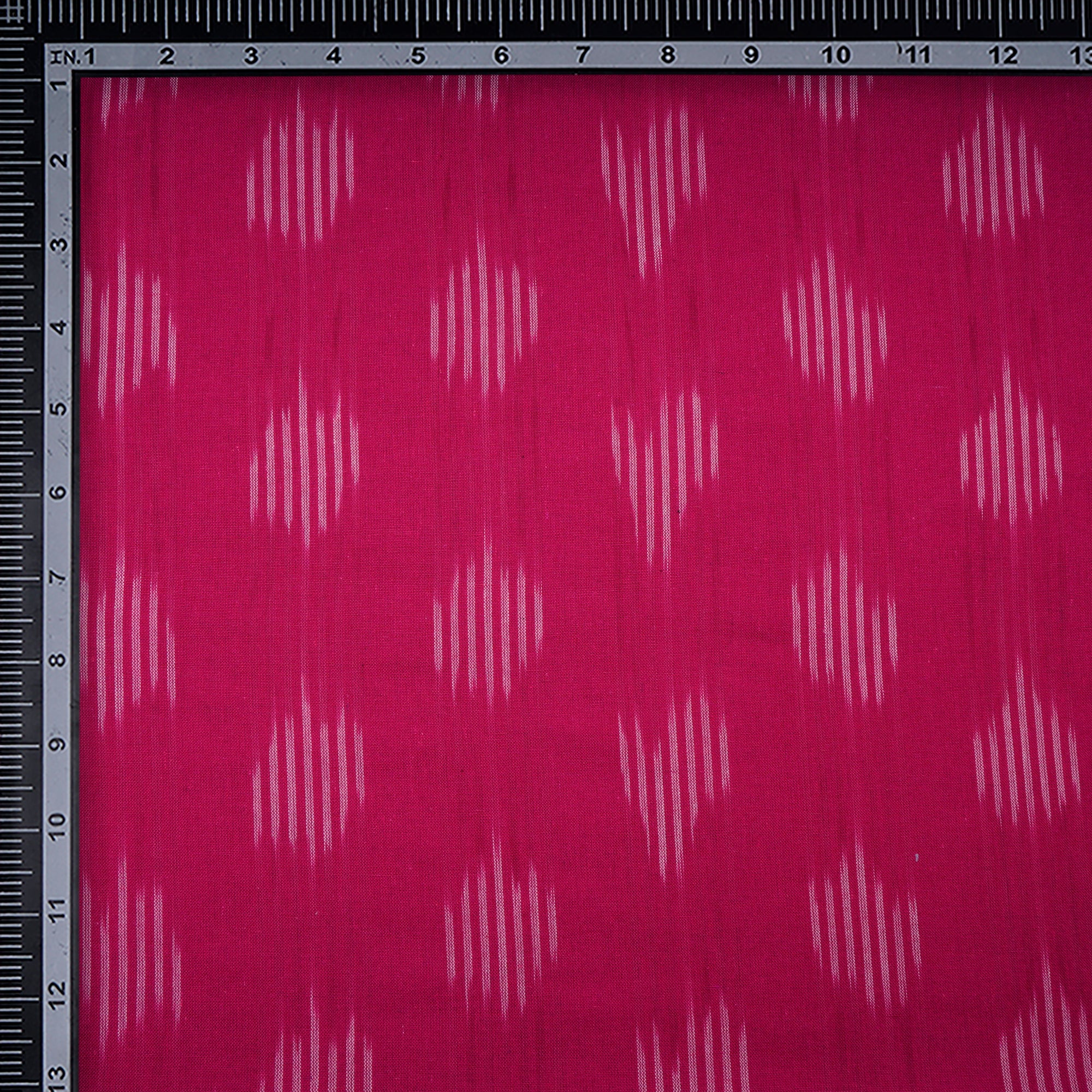 Pink-White Washed Woven Ikat Cotton Fabric