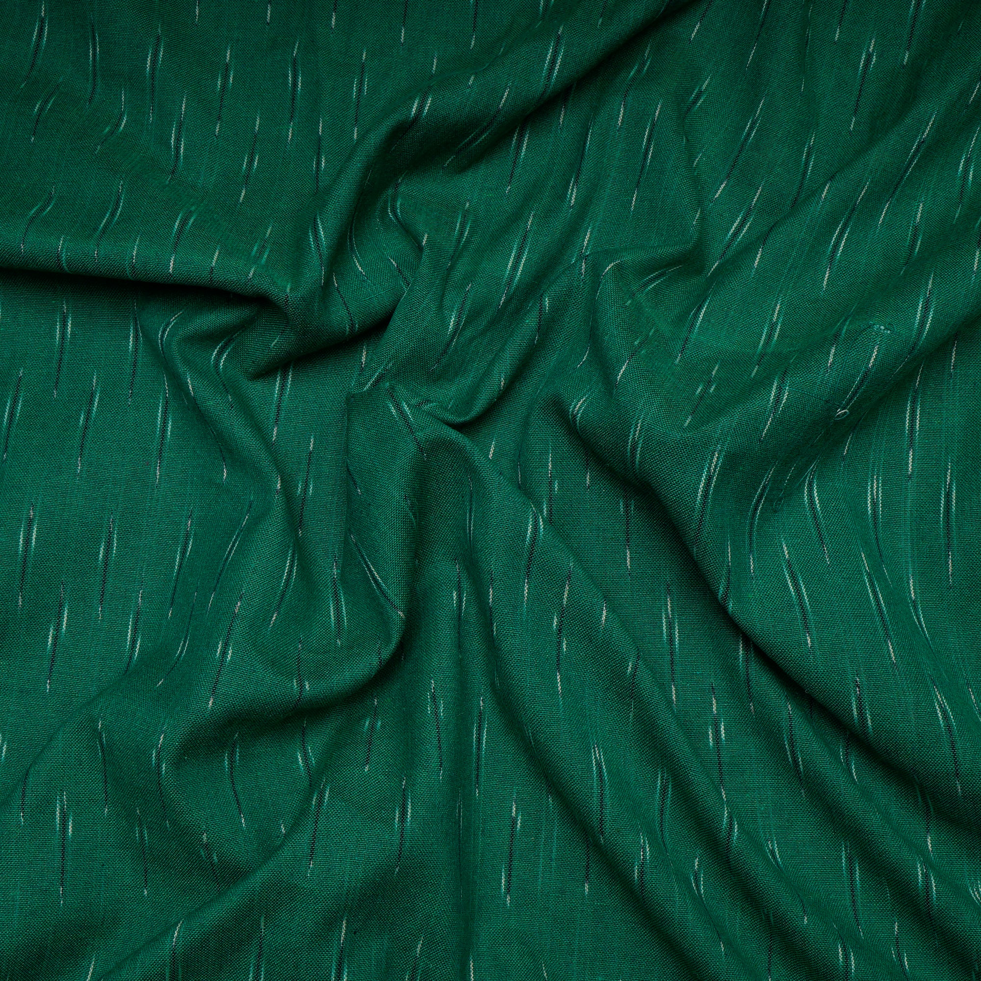 Green Washed Woven Ikat Cotton Fabric