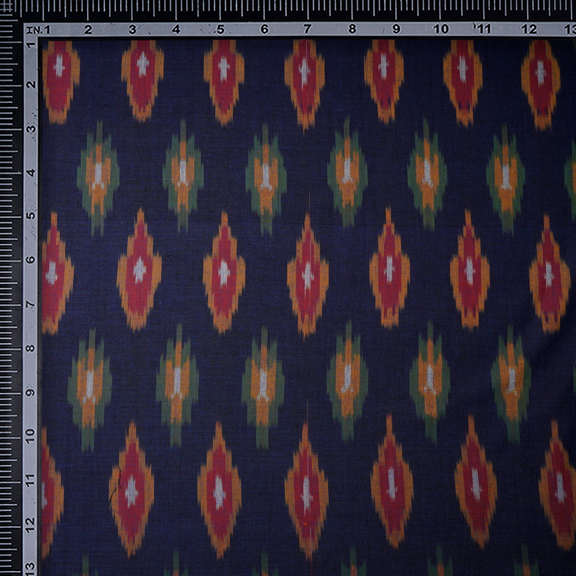 Multi Color 2/60 Washed Woven Ikat Cotton Fabric