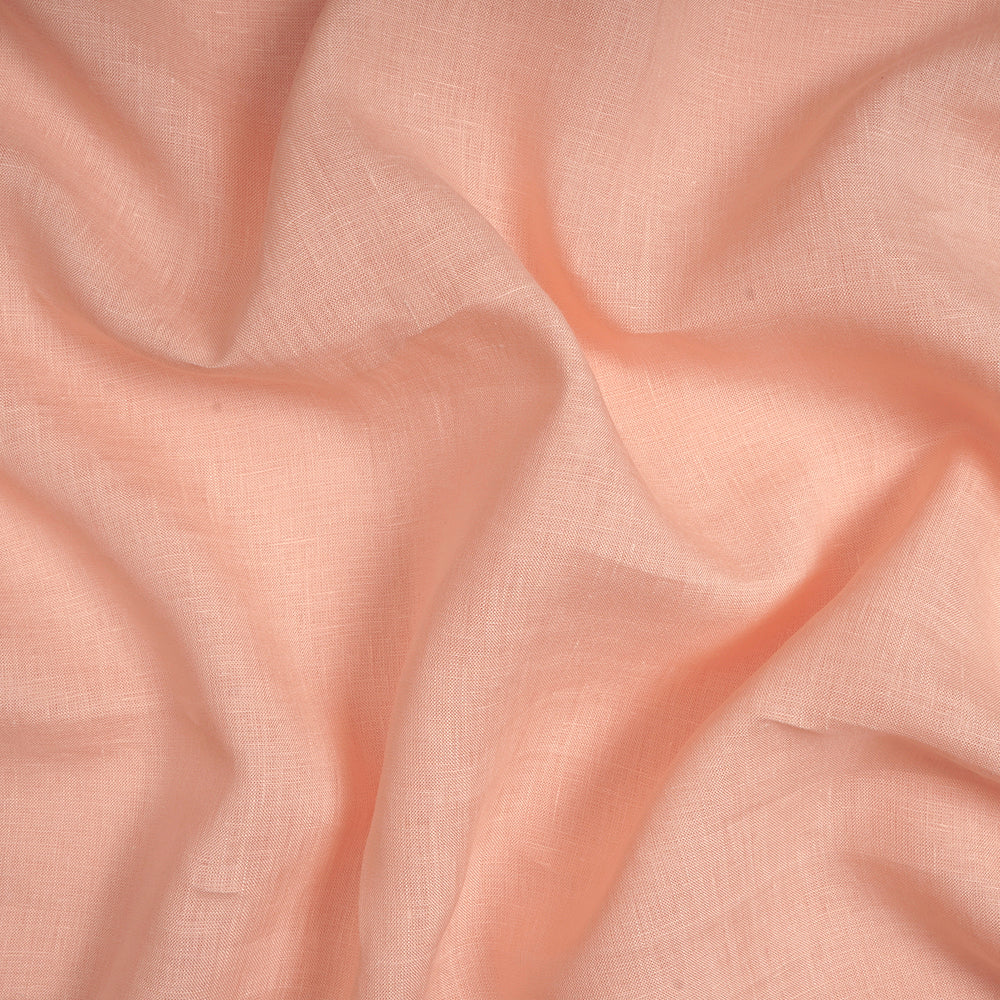 Peach Puff Color Fine Plain 60'S Linen Fabric