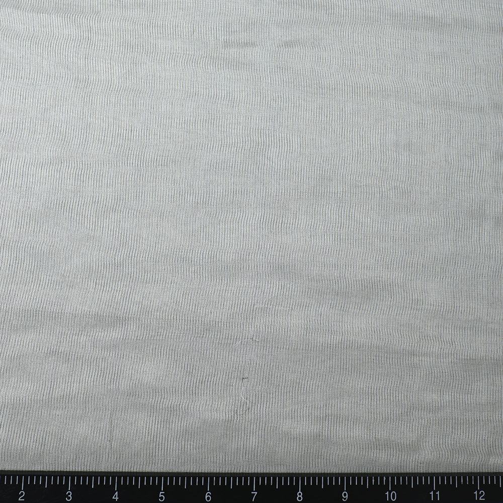Off White Color Striped Georgette Silk Fabric