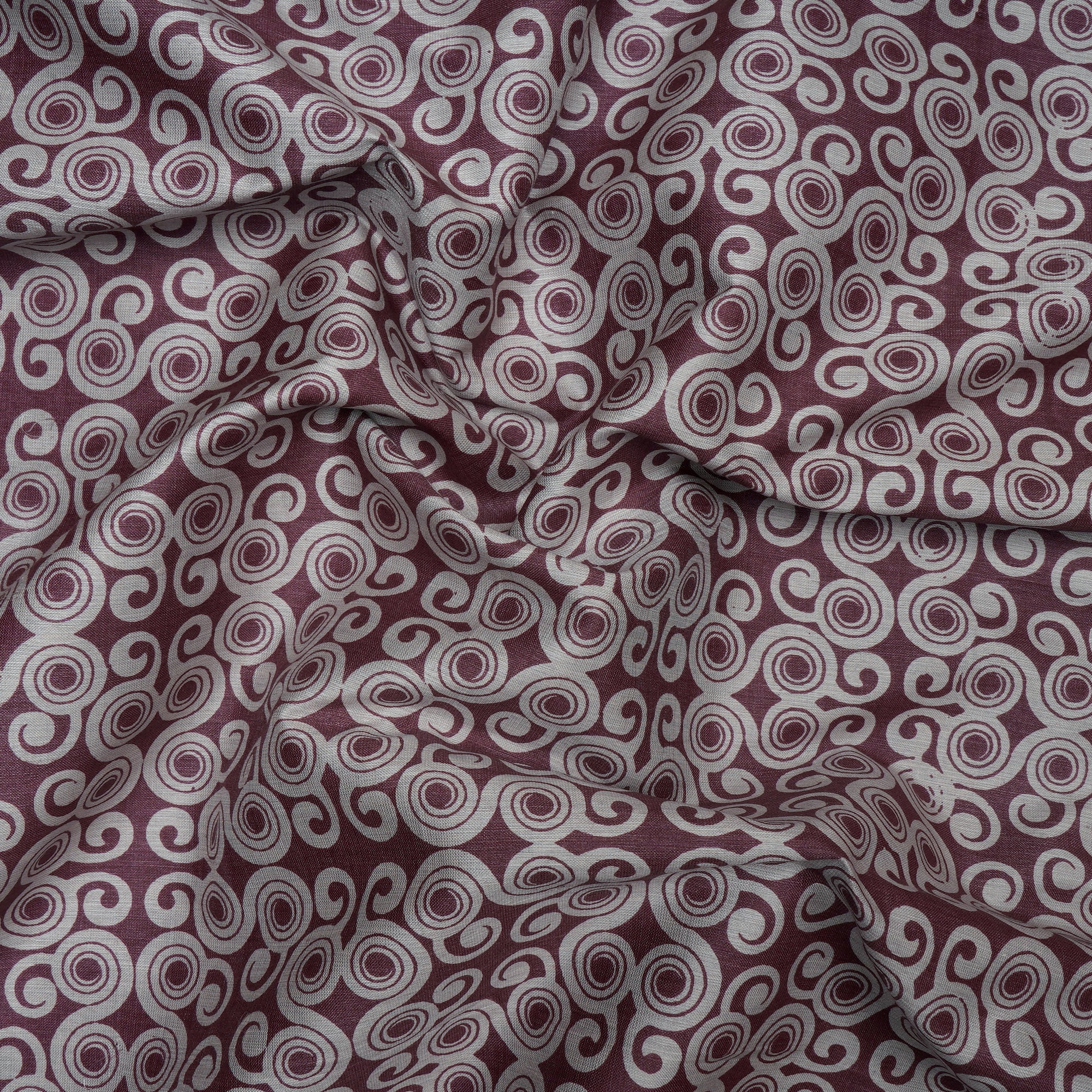 Mauve Color Printed Natural Silk Fabric