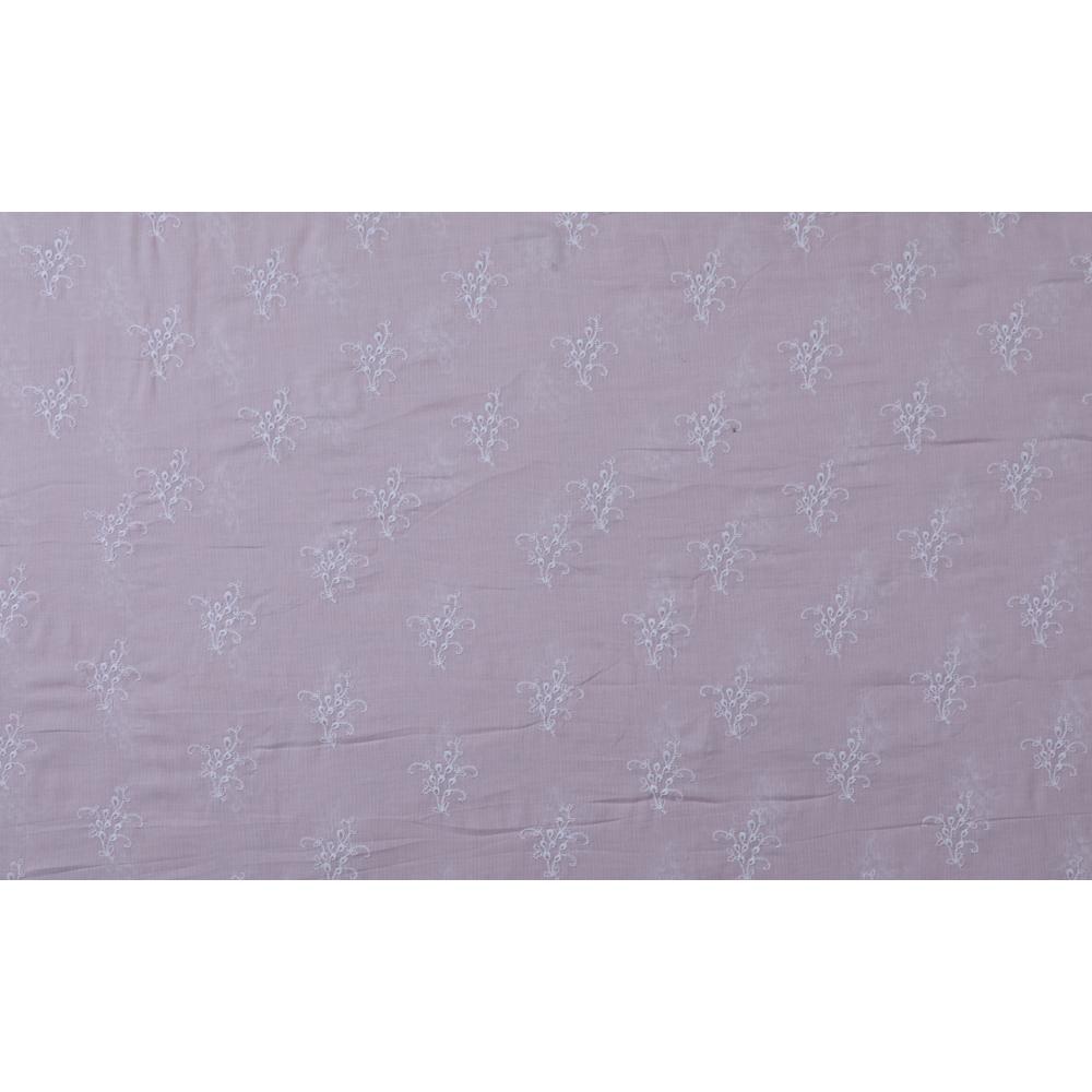 Light Pink Color Embroidered Cotton Voile Fabric