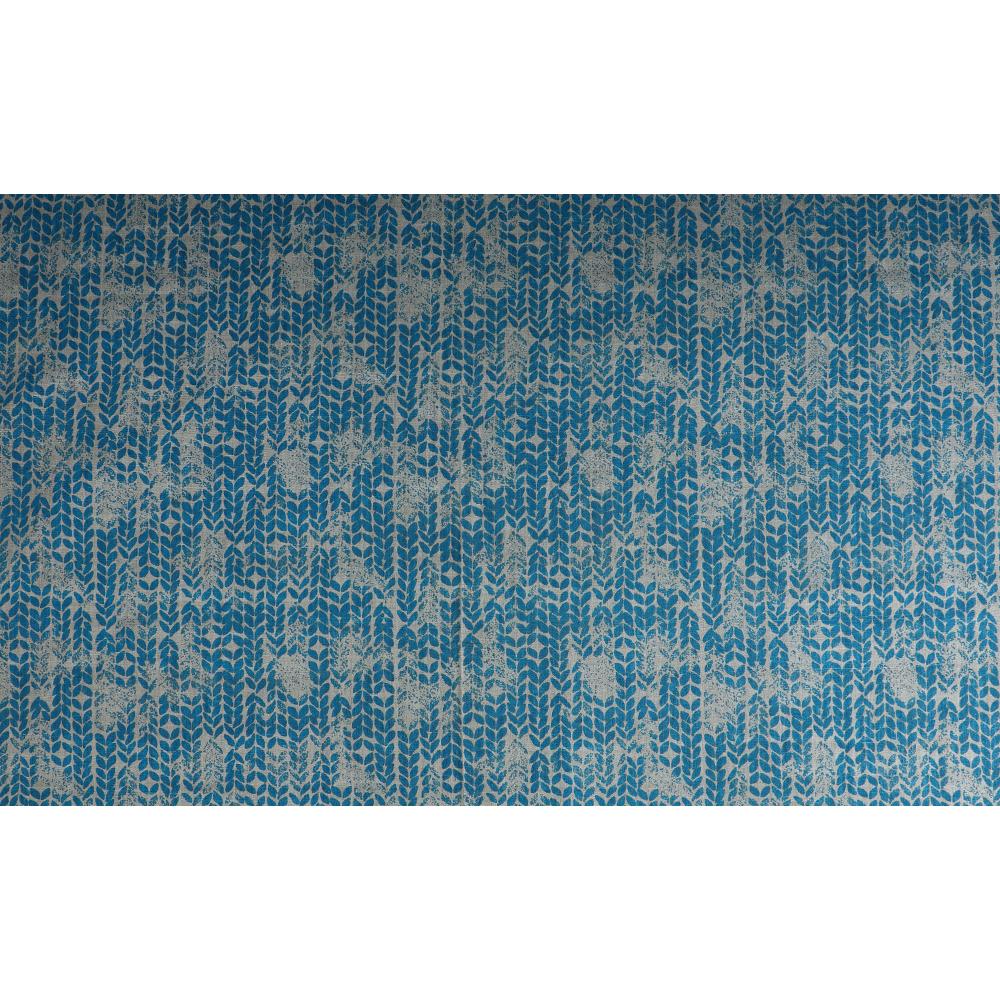 Dark Cyan Color Printed Matka Silk Fabric