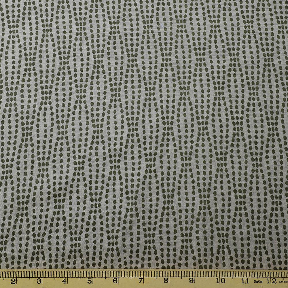 Beige-Green Color Printed Tussar Silk Fabric