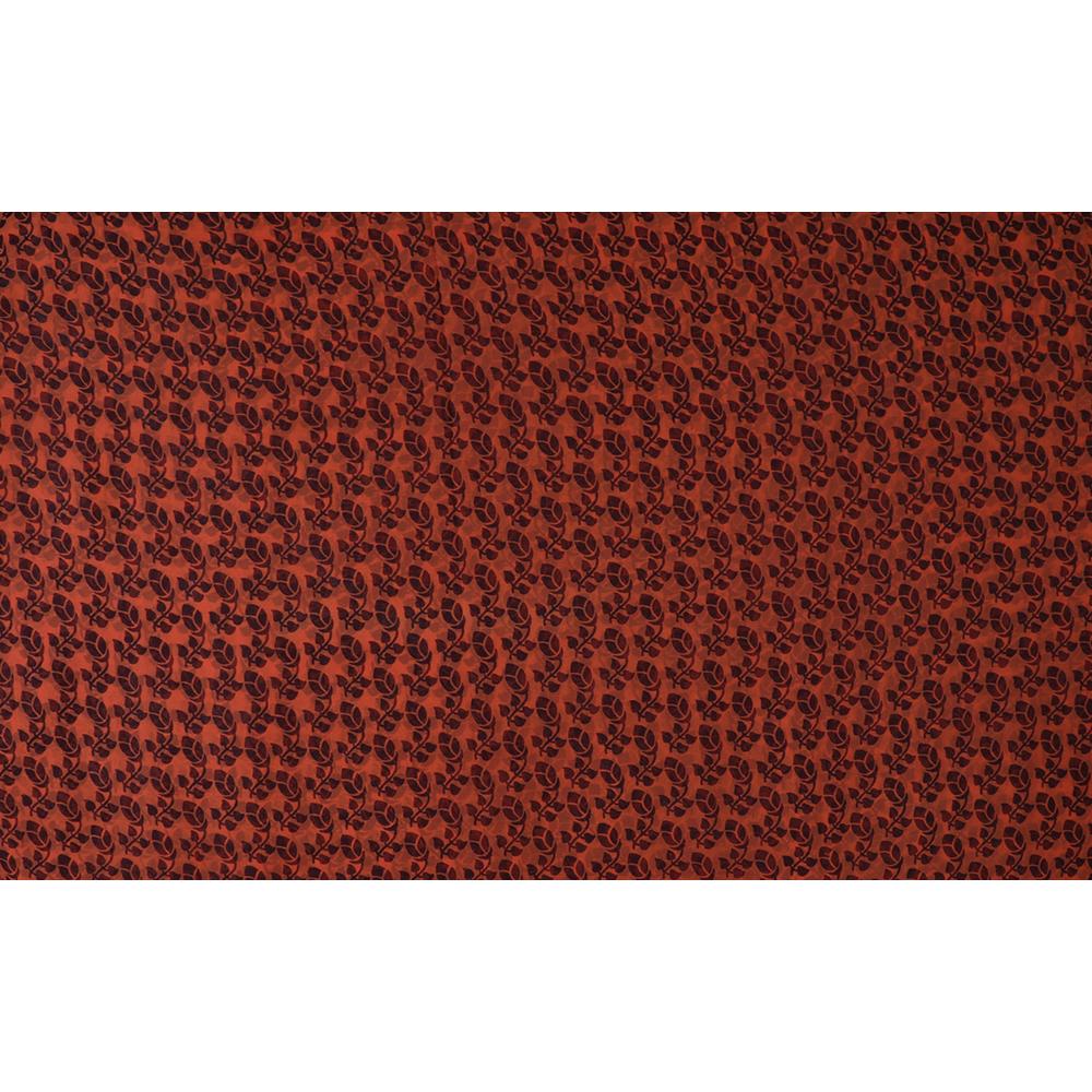 Orange-Brown Color Printed Bemberg Georgette Fabric