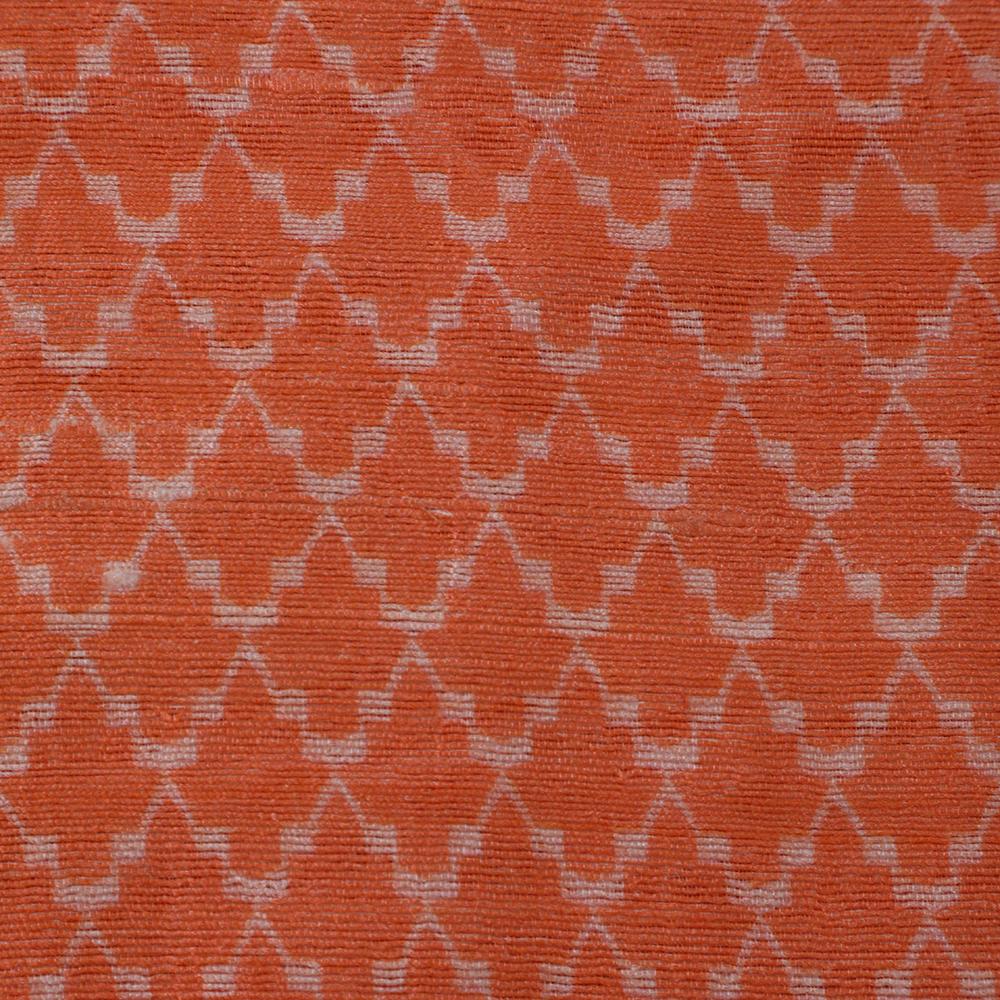 Orange Color Digital Printed Dupion Silk Fabric