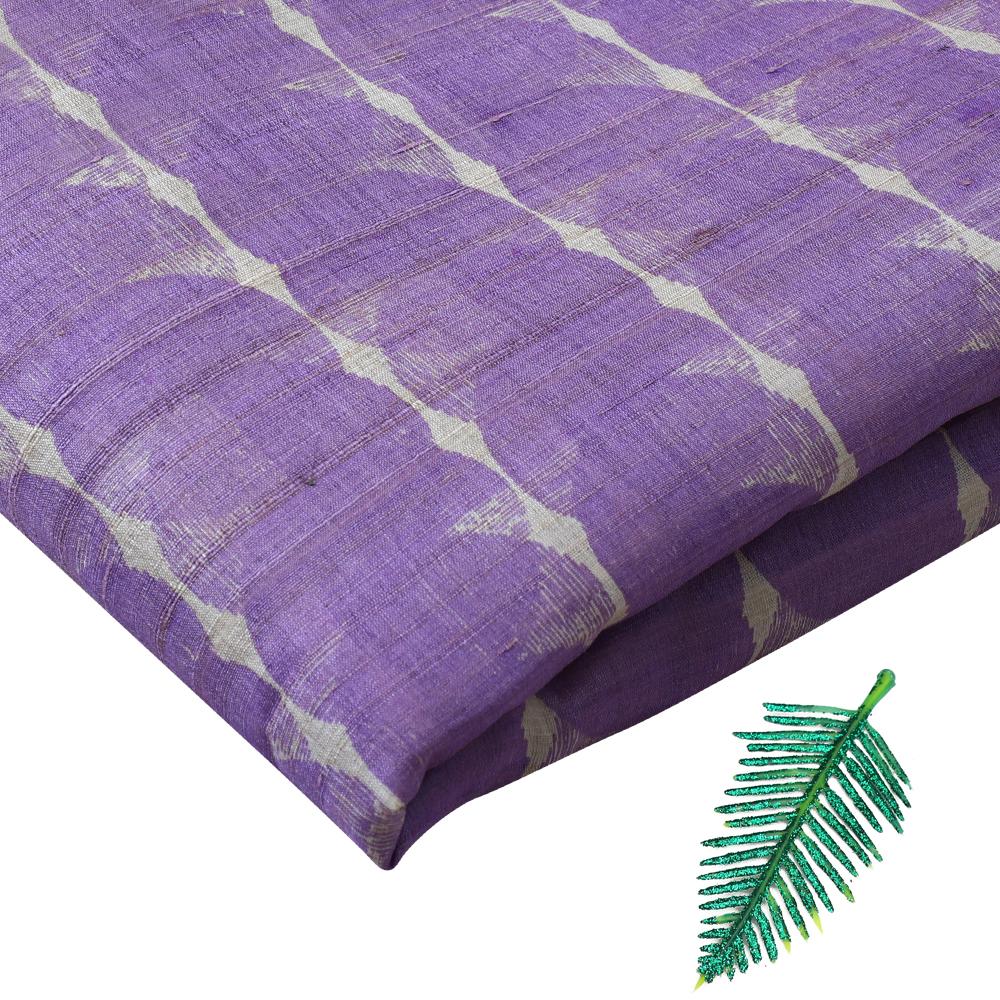 Light Purple Color Printed Tussar Silk Fabric