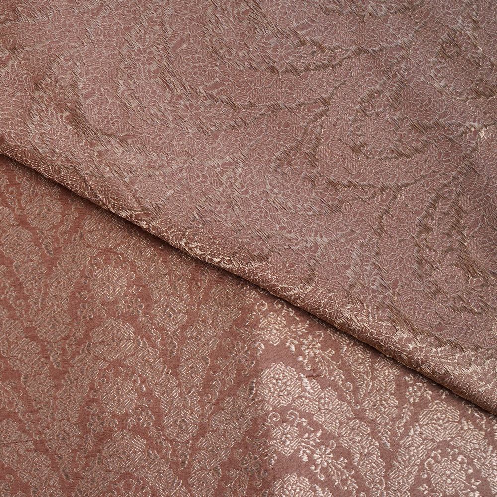 Toast Brown Color Handwoven Brocade Fabric