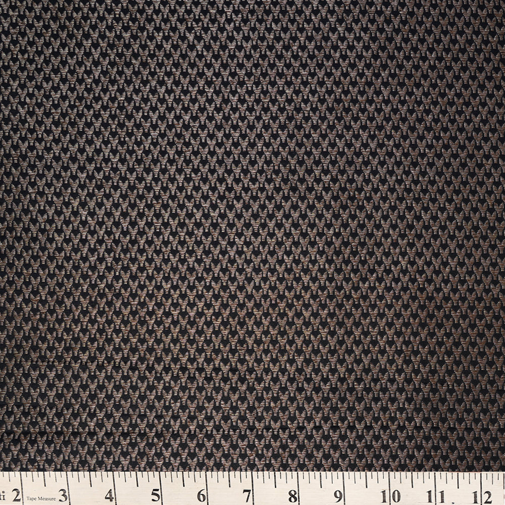 Black Color Handwoven Brocade Silk Fabric