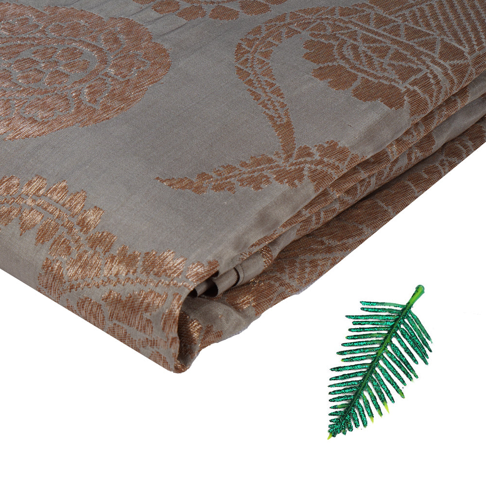 Sage Green-Golden Color Brocade Silk Fabric