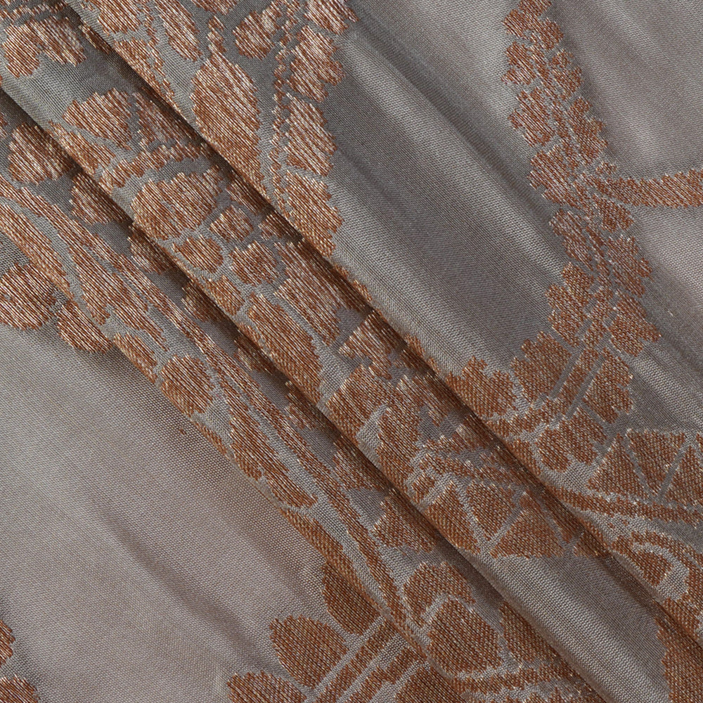 Sage Green-Golden Color Brocade Silk Fabric