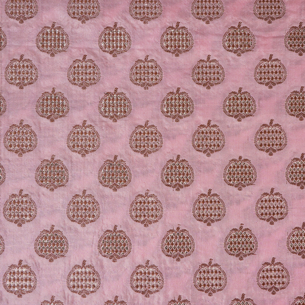 Light Pink Color Handwoven Brocade Fabric