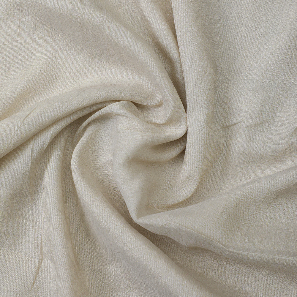 Cream Color Pure Tissue Silk Fabric