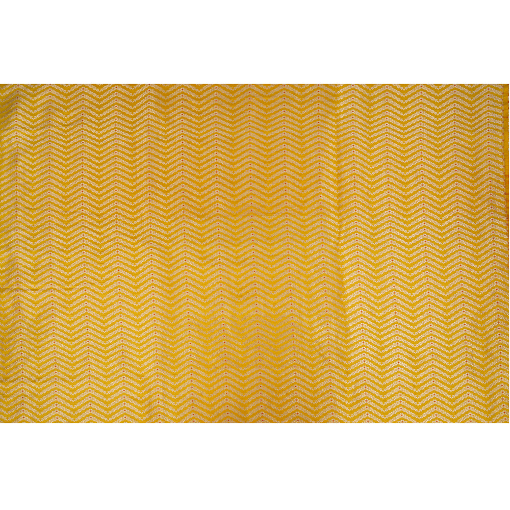 Yellow Color Handwoven Brocade Fabric
