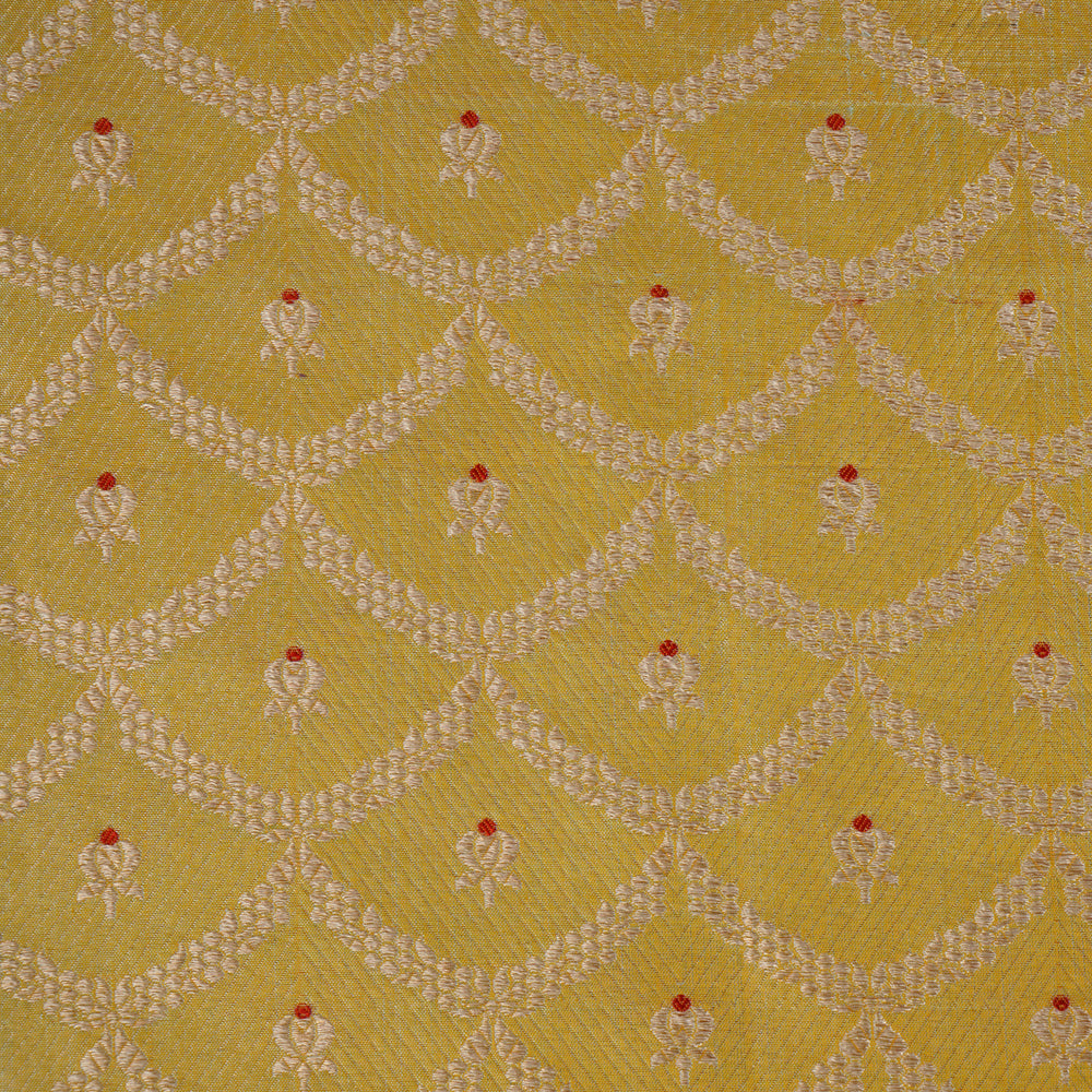 Golden Color Handwoven Brocade Fabric