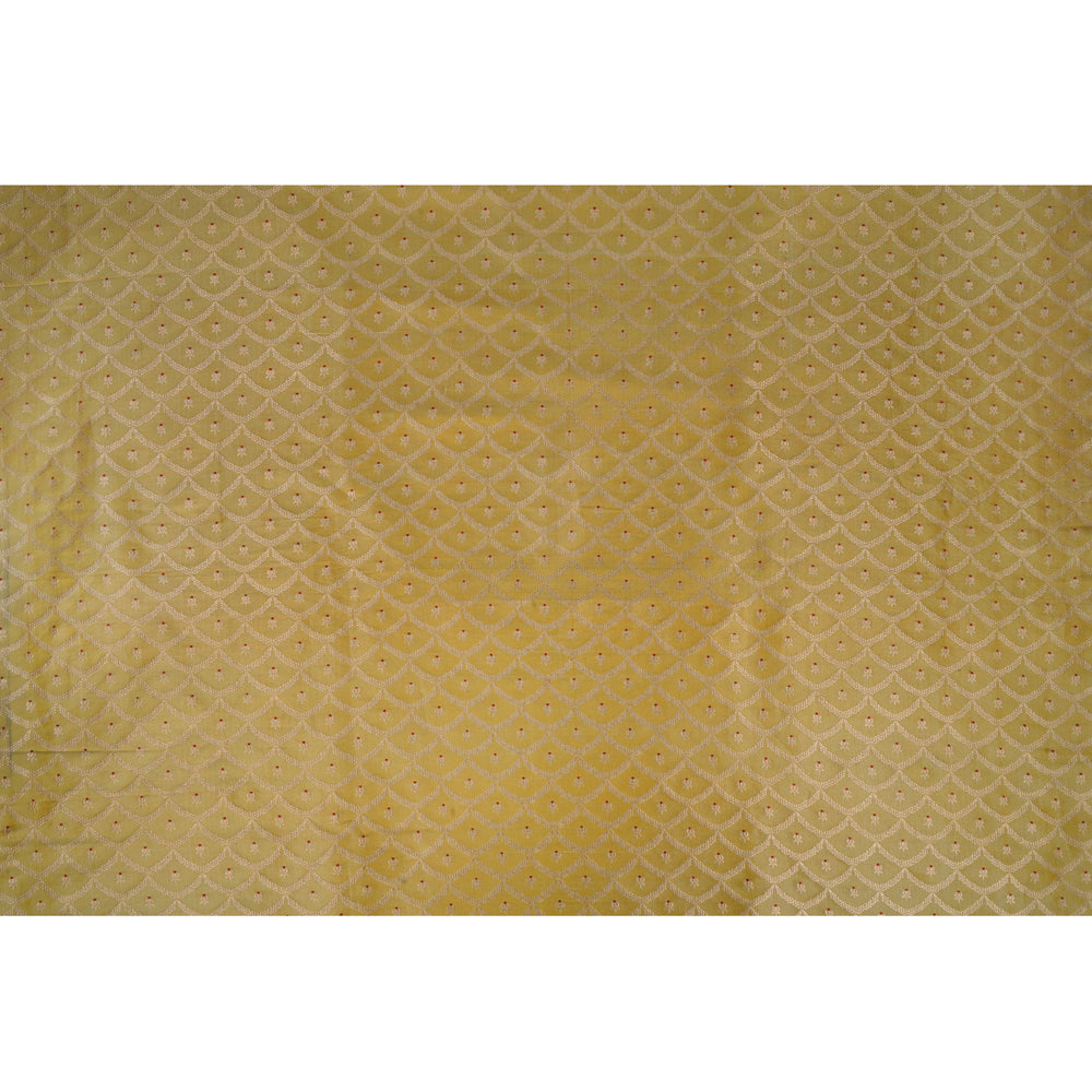 Golden Color Handwoven Brocade Fabric