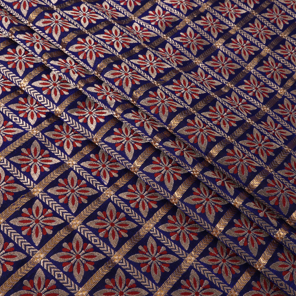 Multi Color Handwoven Brocade Silk Fabric