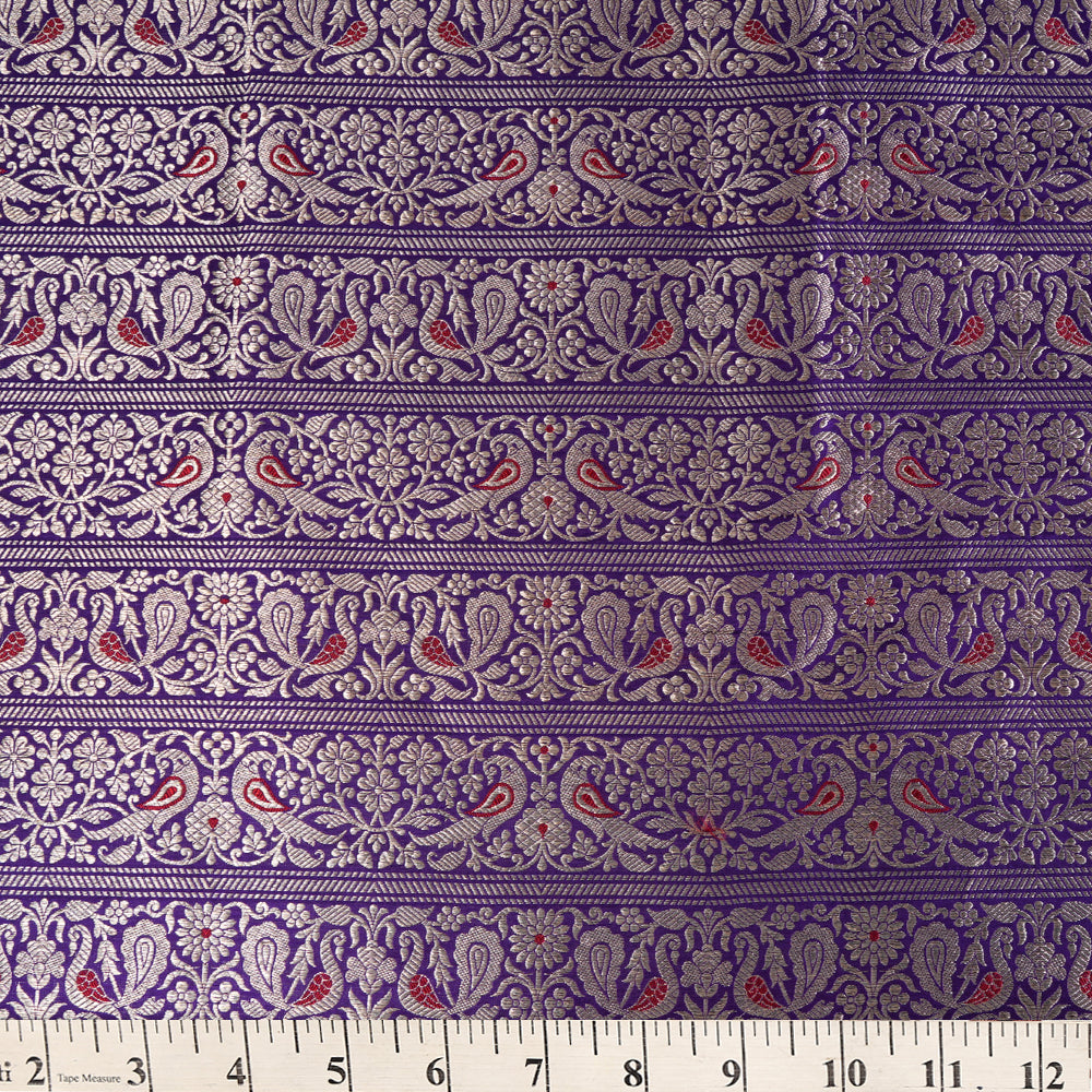 Multi Color Handwoven Brocade Silk Fabric