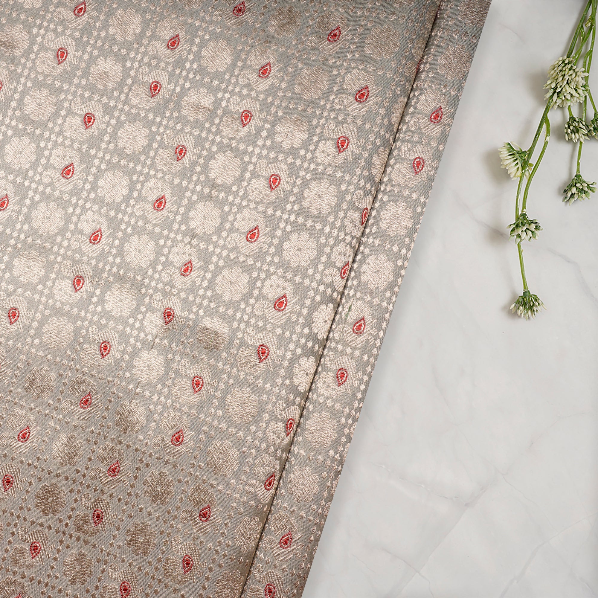 London Fog Handwoven Premium Banarasi Meenakari Brocade Silk Fabrics