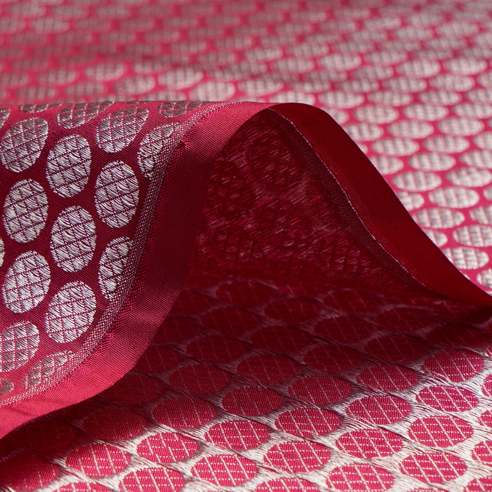 Red Handwoven Premium Banarasi Brocade Silk Fabrics