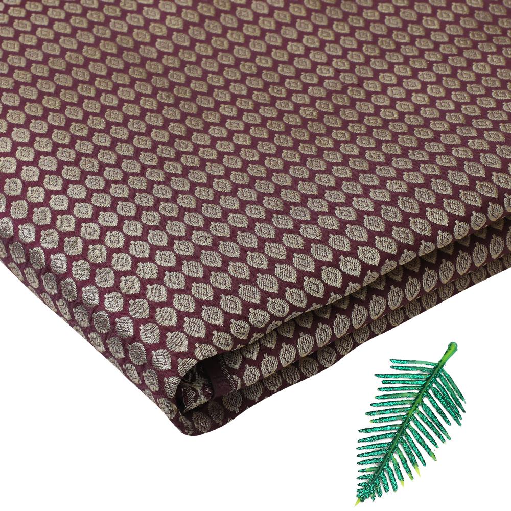 Purple-Goldenen Color Handwoven Brocade Fabric