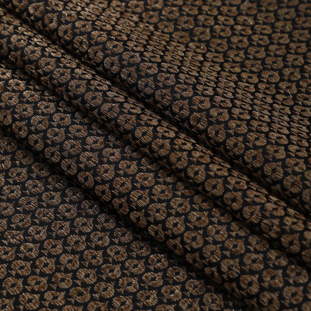 Black-Goldenen Color Handwoven Brocade Fabric