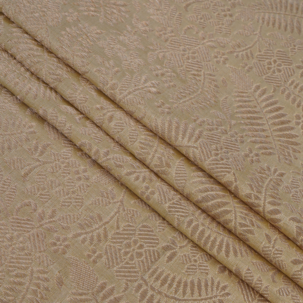 Beige Color Handwoven Brocade Fabric