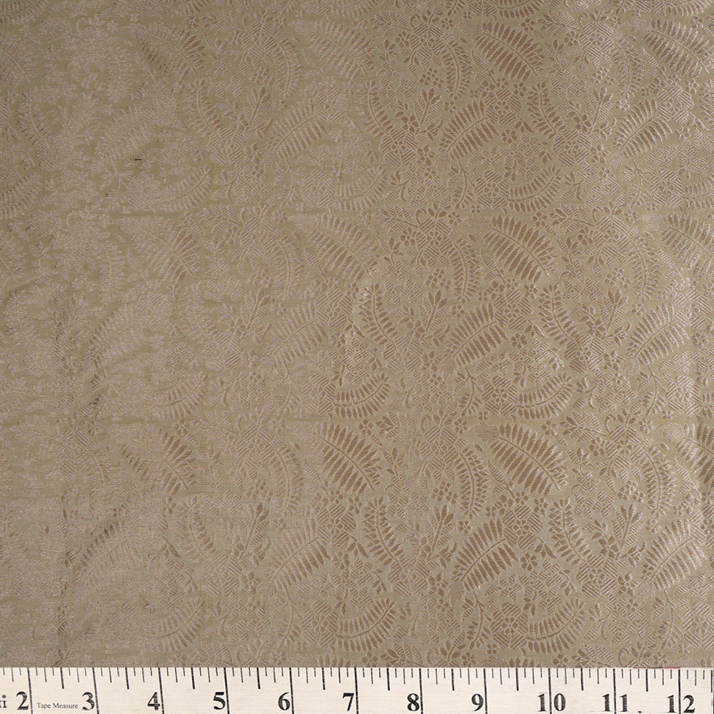 Beige Color Handwoven Brocade Fabric