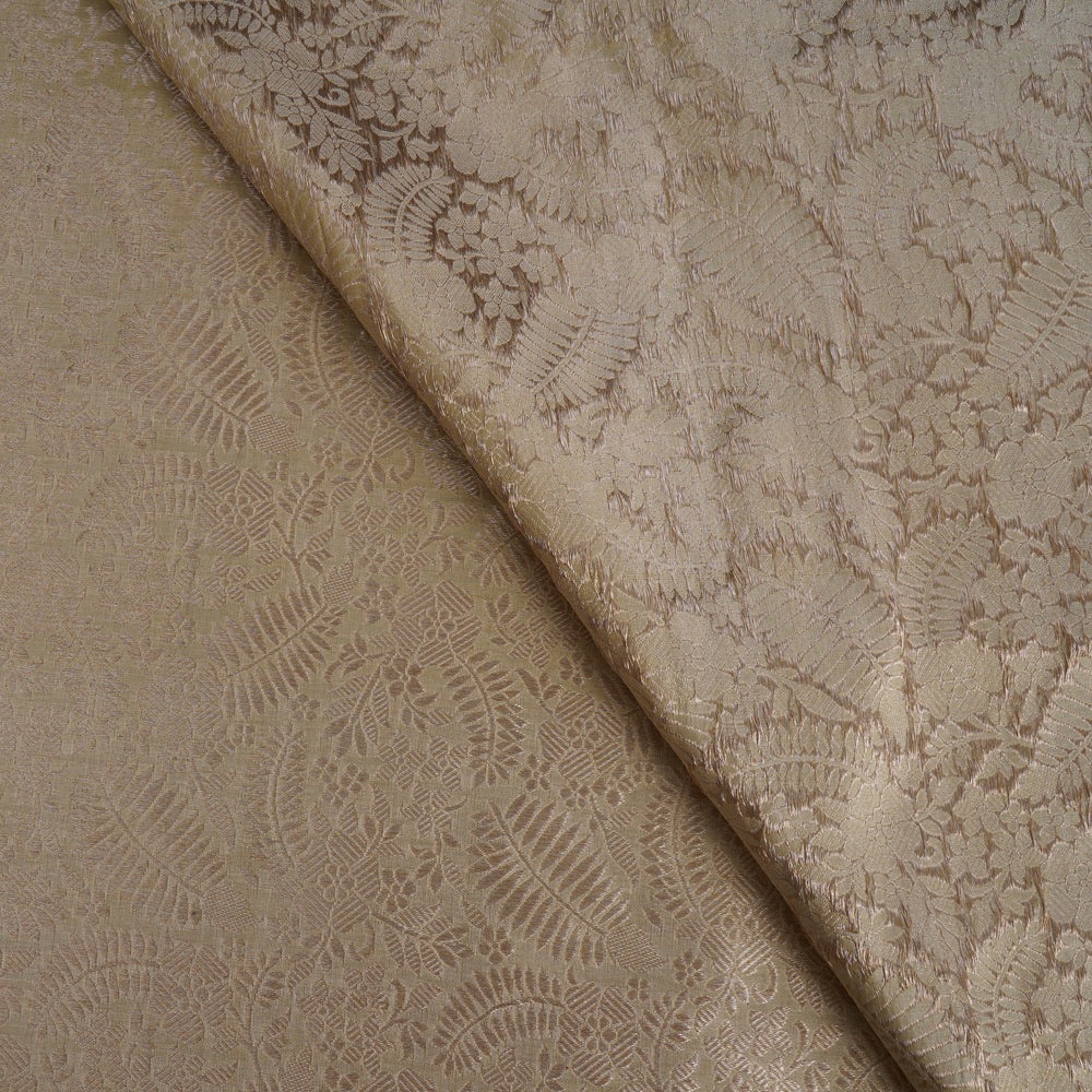 Beige Color Handwoven Brocade Fabric