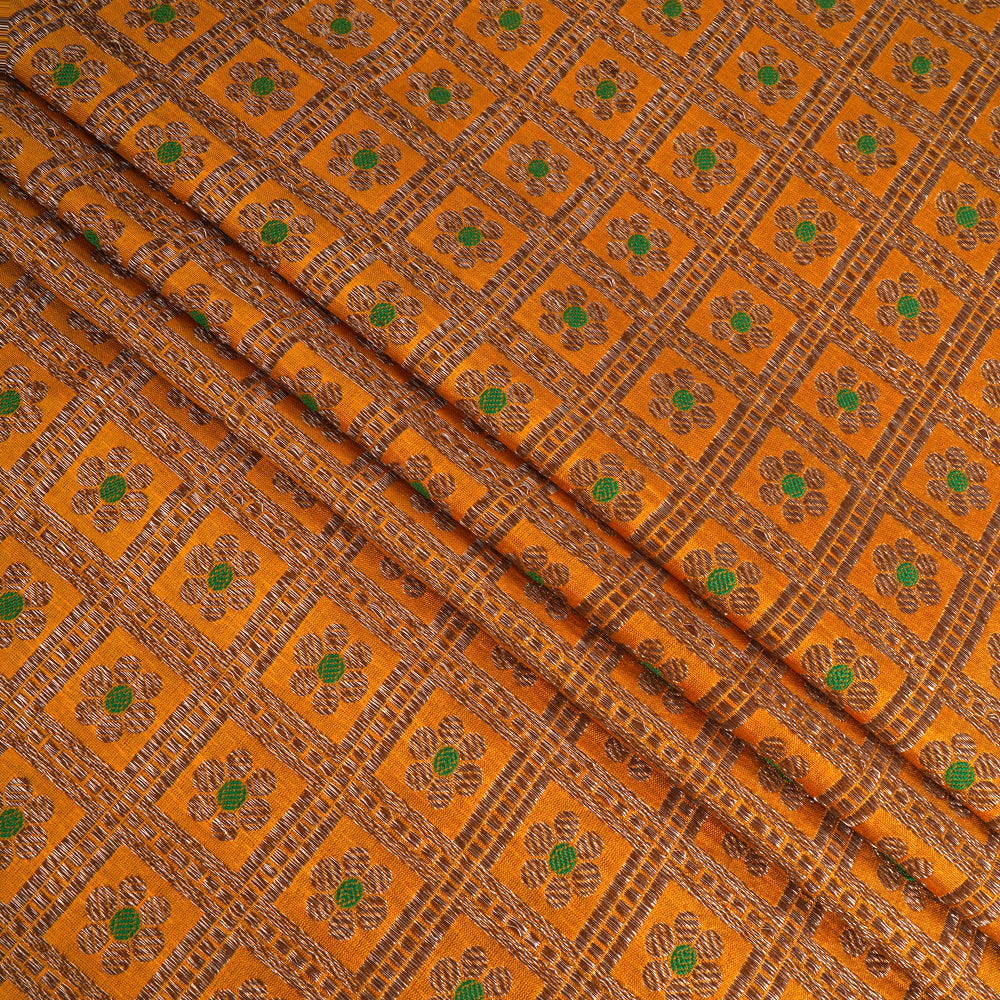 Mustard Color Handwoven Brocade Fabric