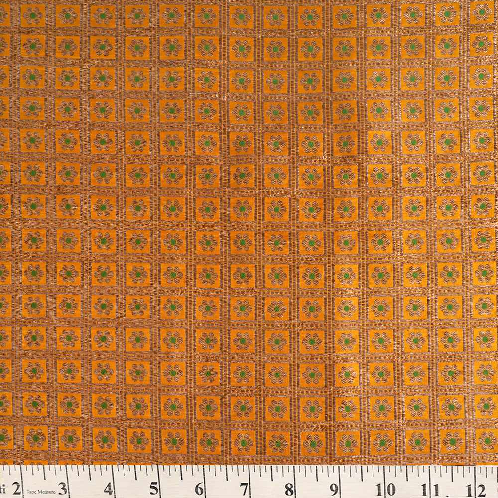 Mustard Color Handwoven Brocade Fabric