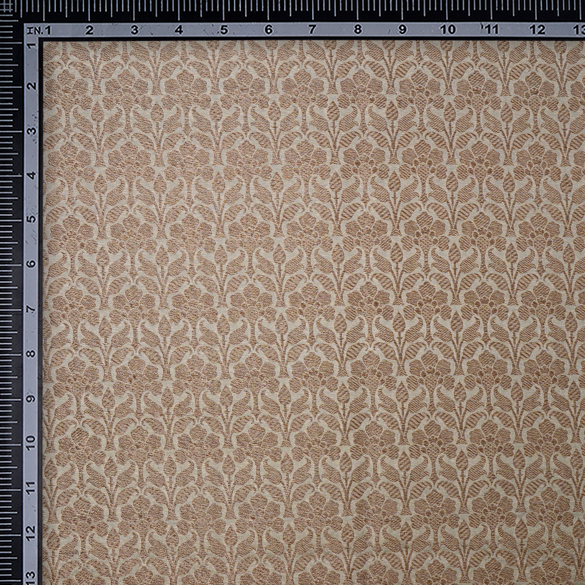 Beige Handwoven Premium Banarasi Brocade Silk Fabric