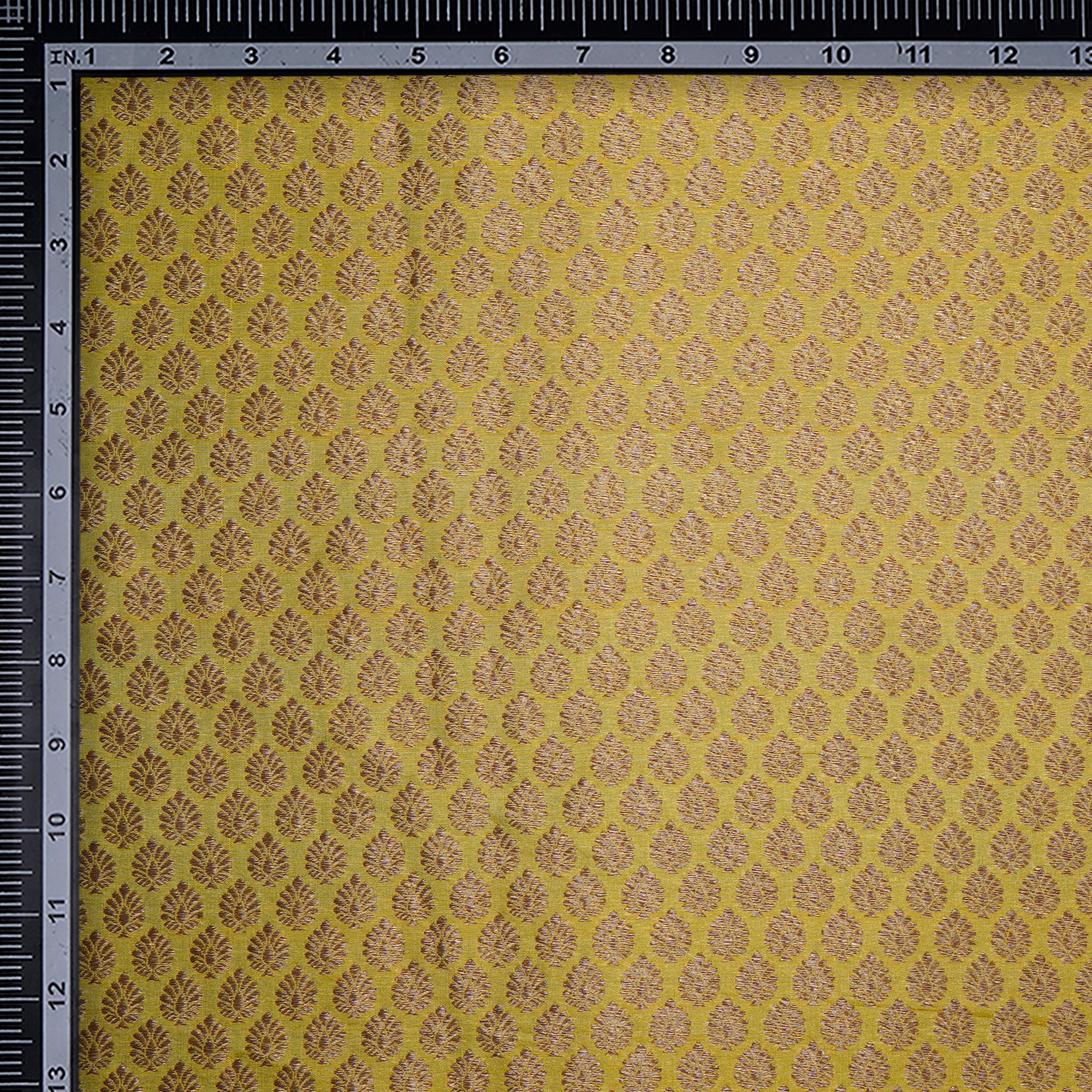 Oil Yelow Handwoven Premium Banarasi Brocade Silk Fabric