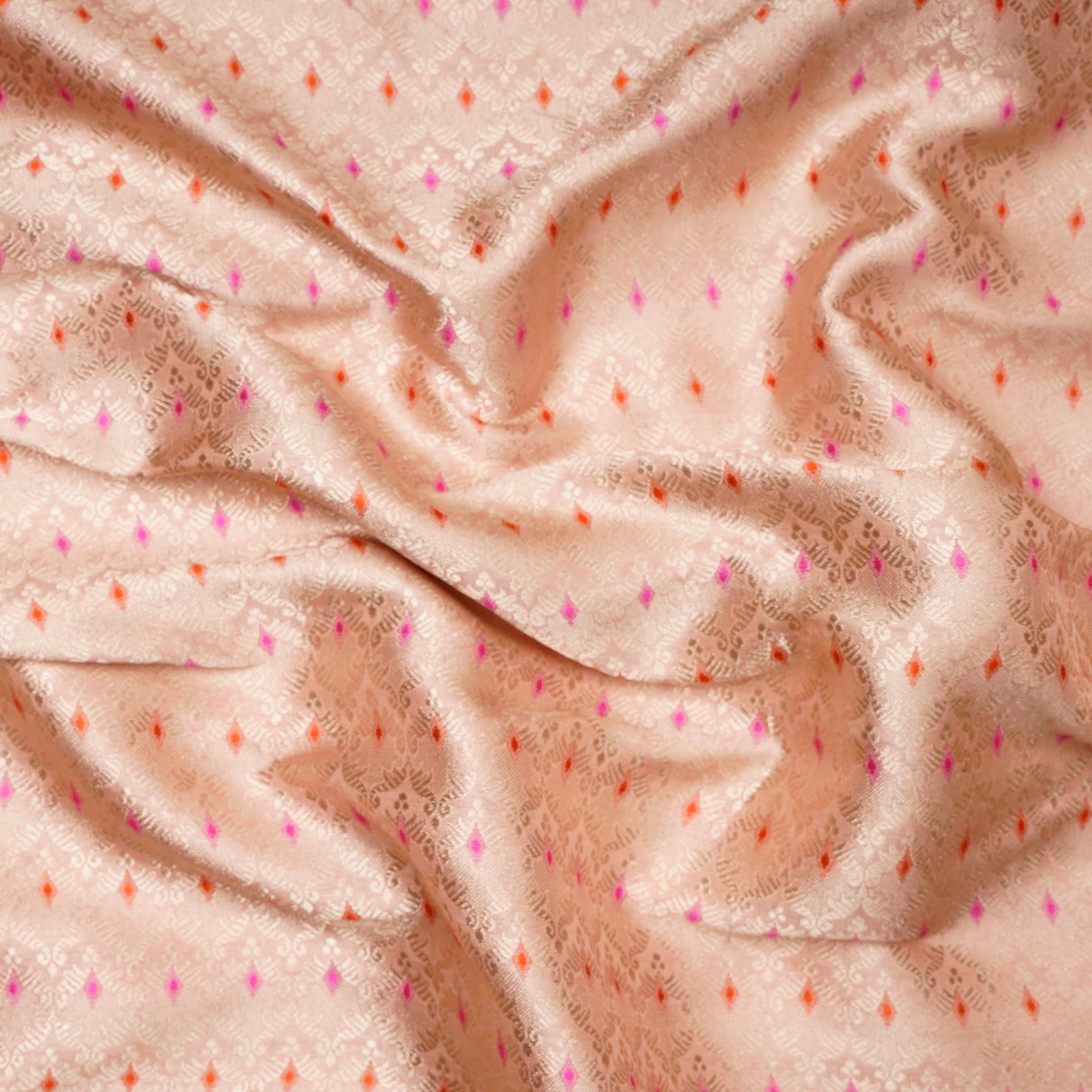 Cloud Pink All Over Pattern Premium Banarasi Brocade Silk Fabric
