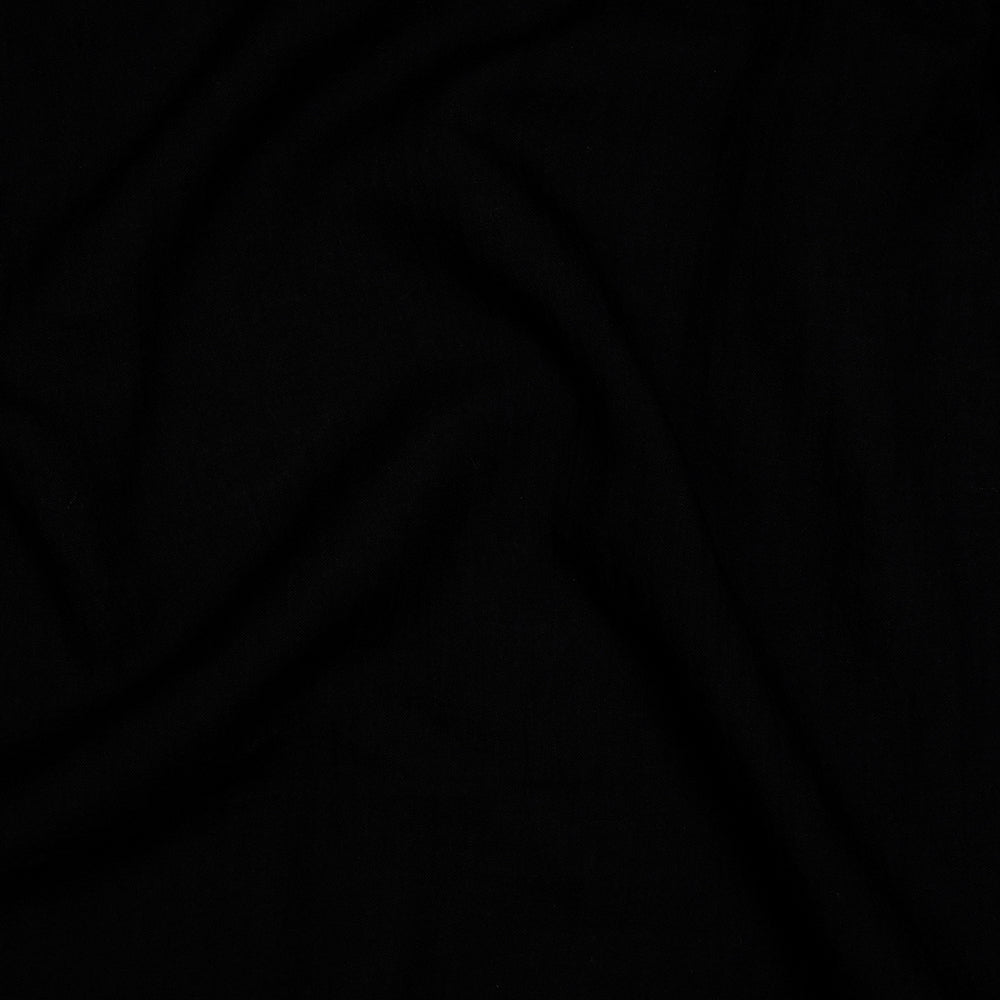 Black Color Handwoven Muslin Cotton Dupatta with Tassels