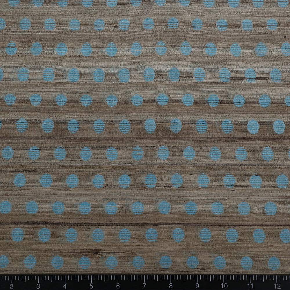 Brown-Blue Color Jacquard Silk Fabric