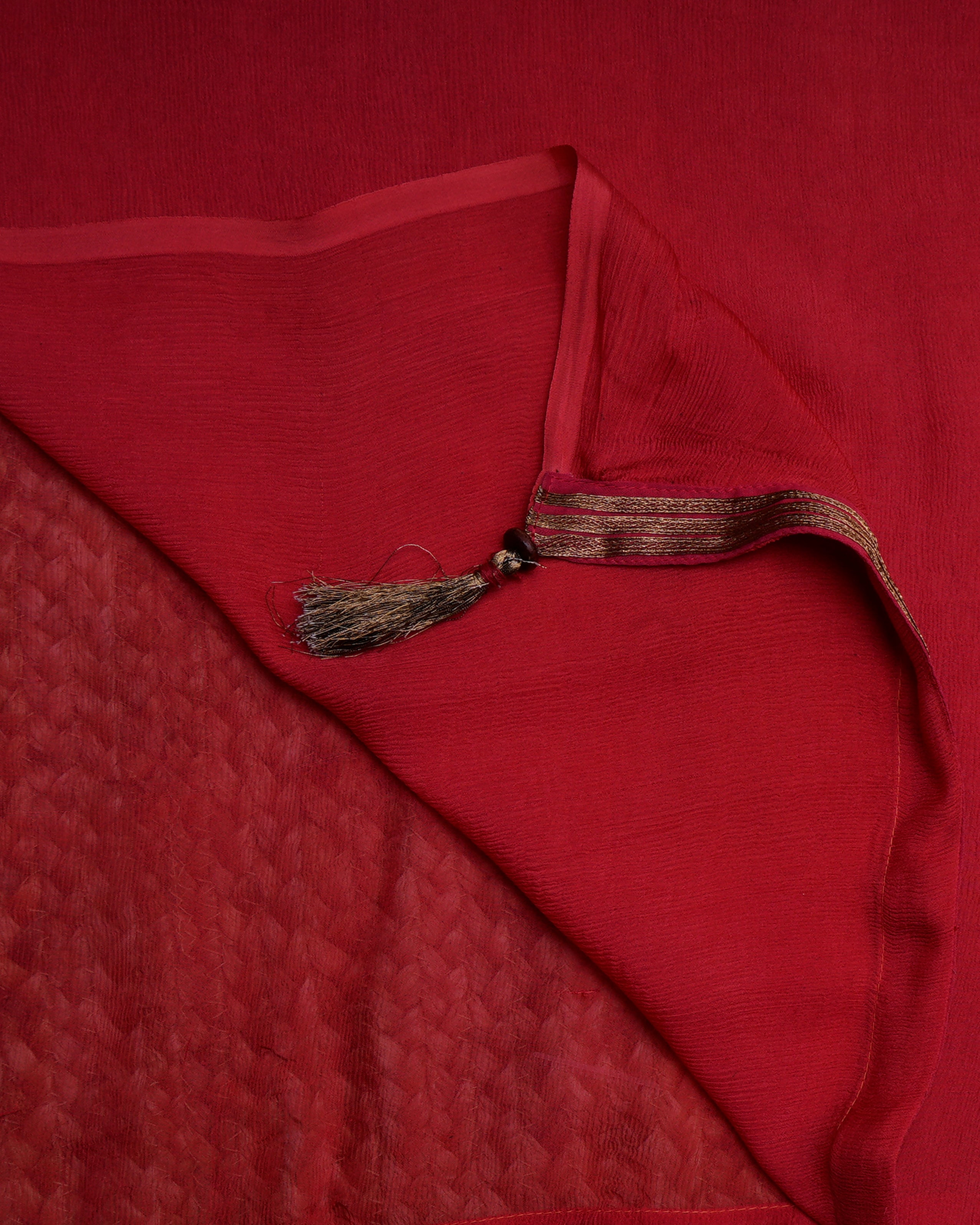 Red Color Chiffon Silk Dupatta