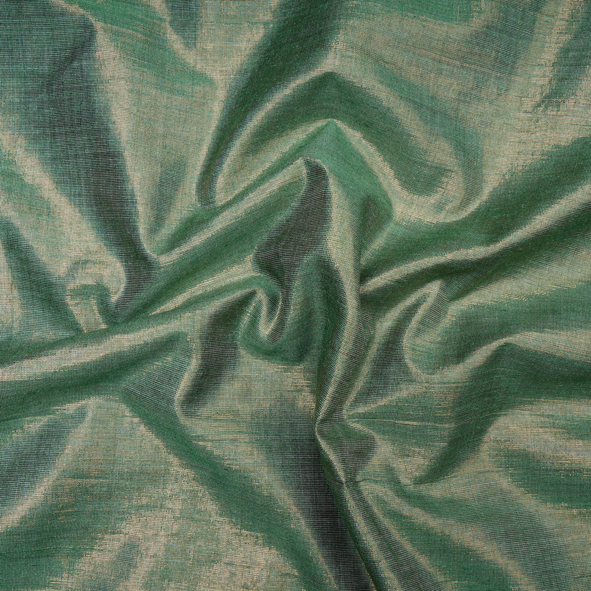 Green Color Metallic Silk Fabric