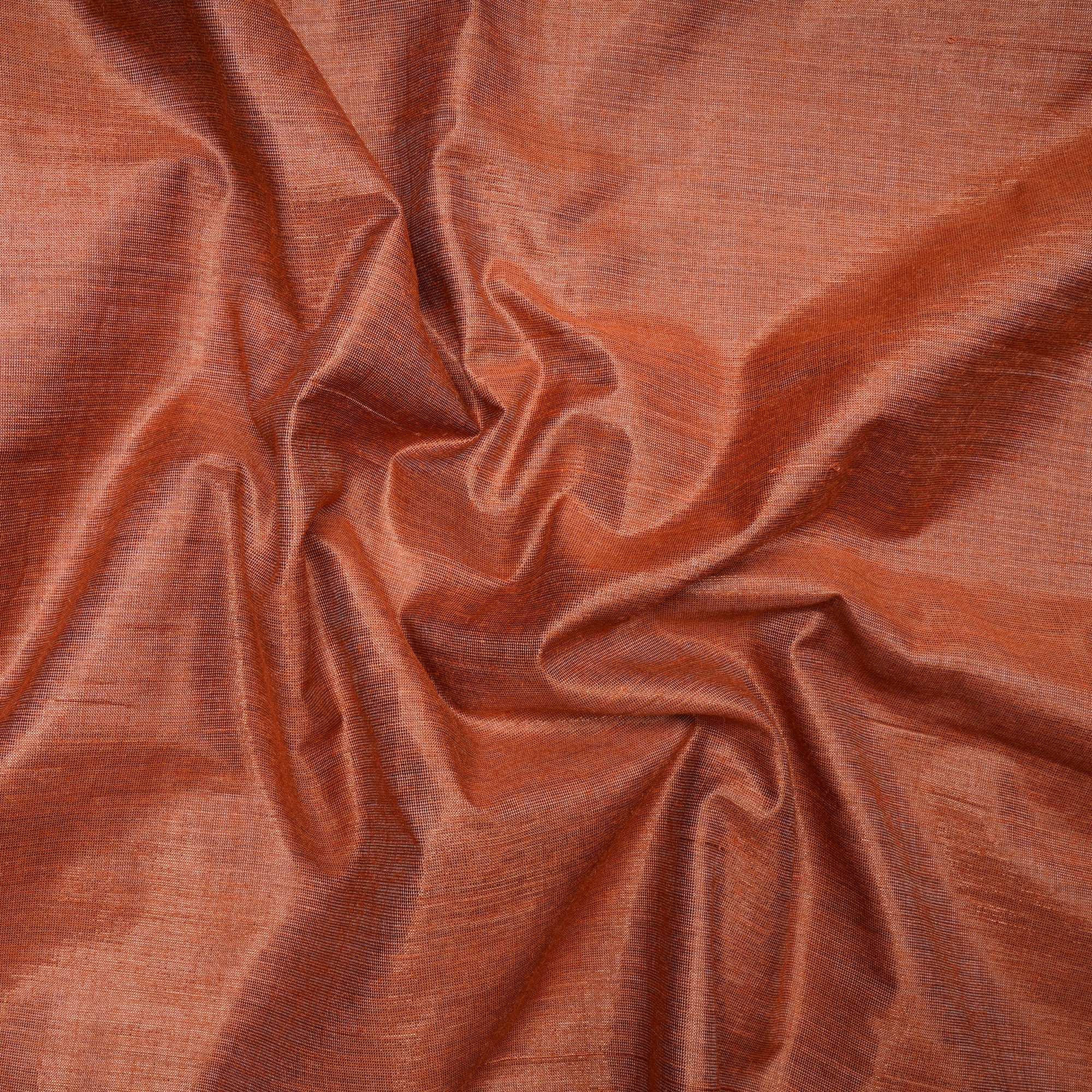 Coral-Golden Color Metallic Silk Fabric