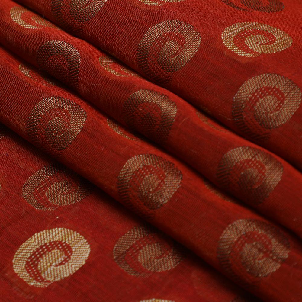 Brown Color Chanderi Jacquard Fabric
