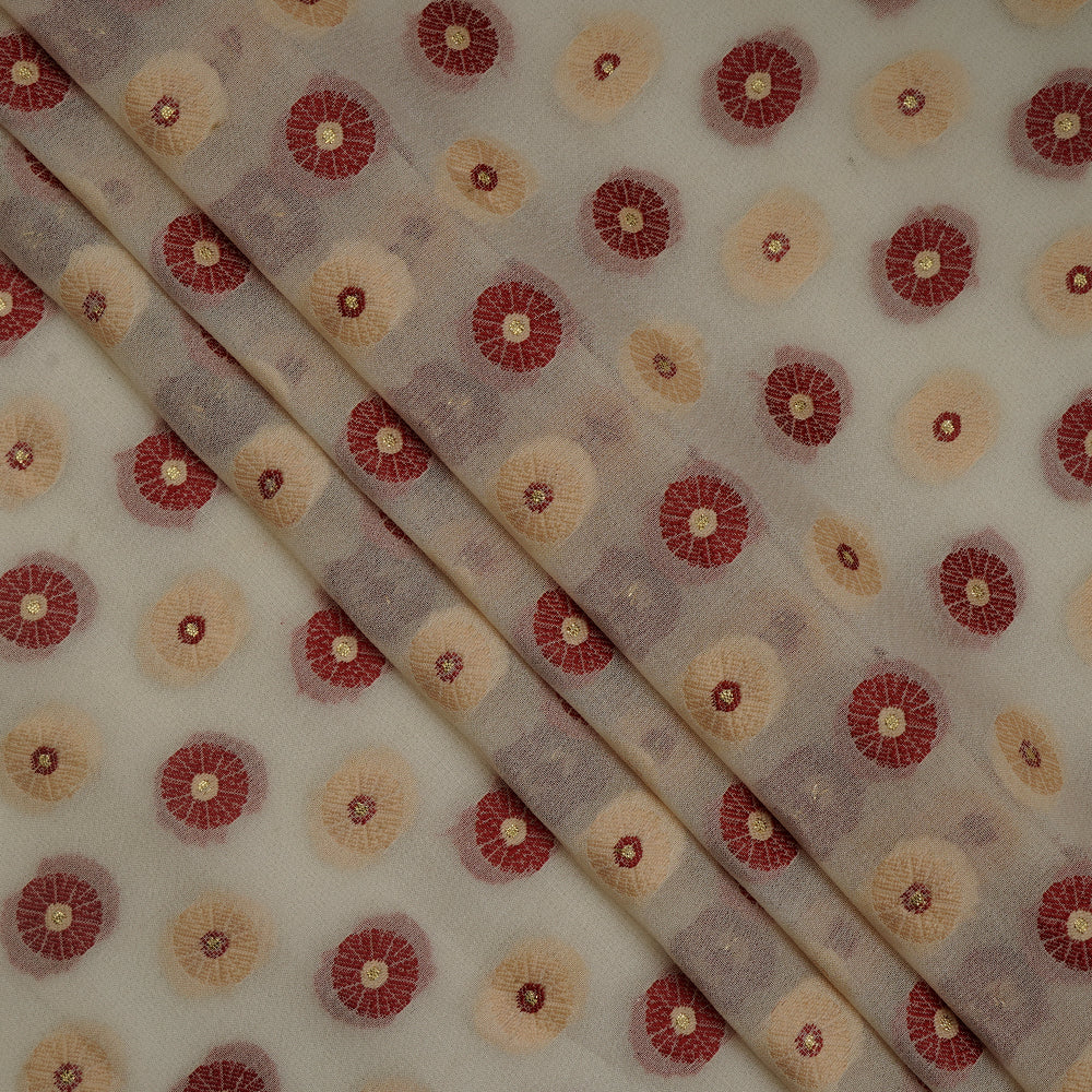 White Color Banarasi Georgette Silk Fabric