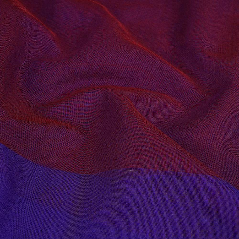 Purple-Blue Color Net Silk Fabric